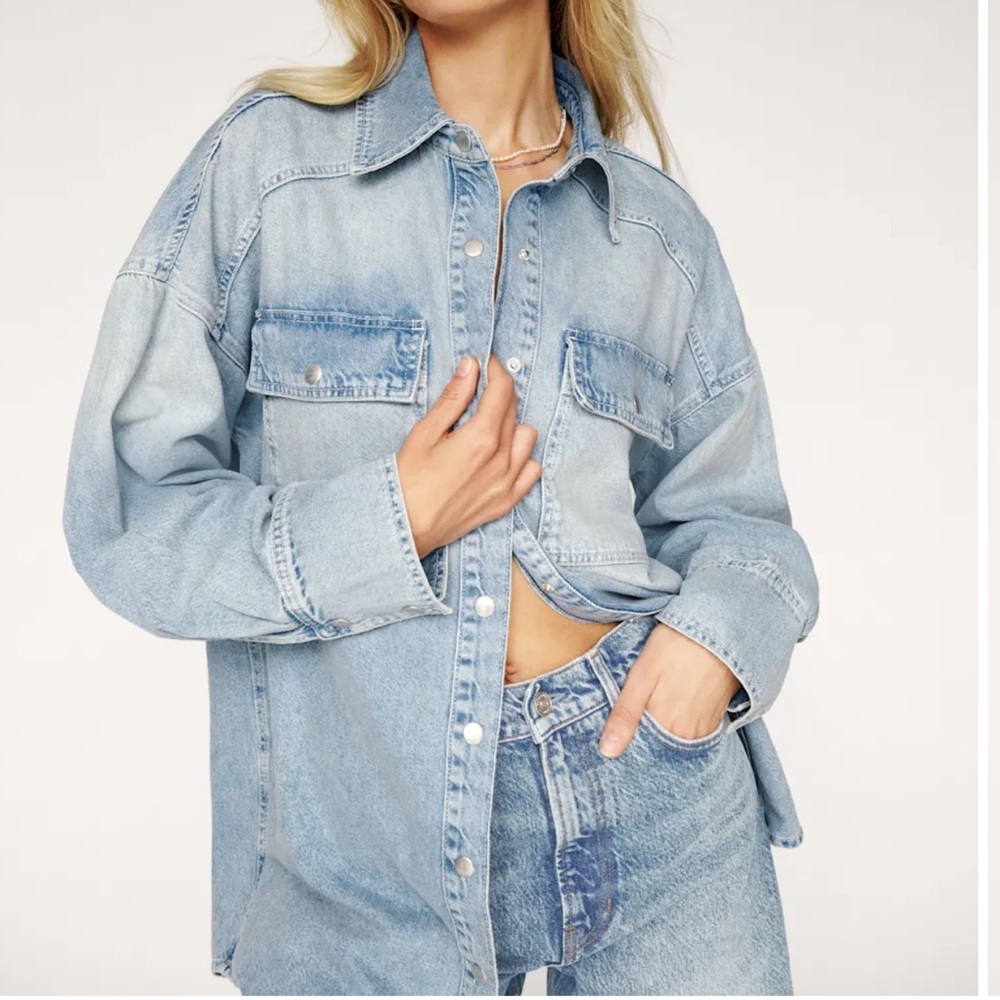 Reformation Ace Oversized Shirt Jacket Color Bowen Size Medium M